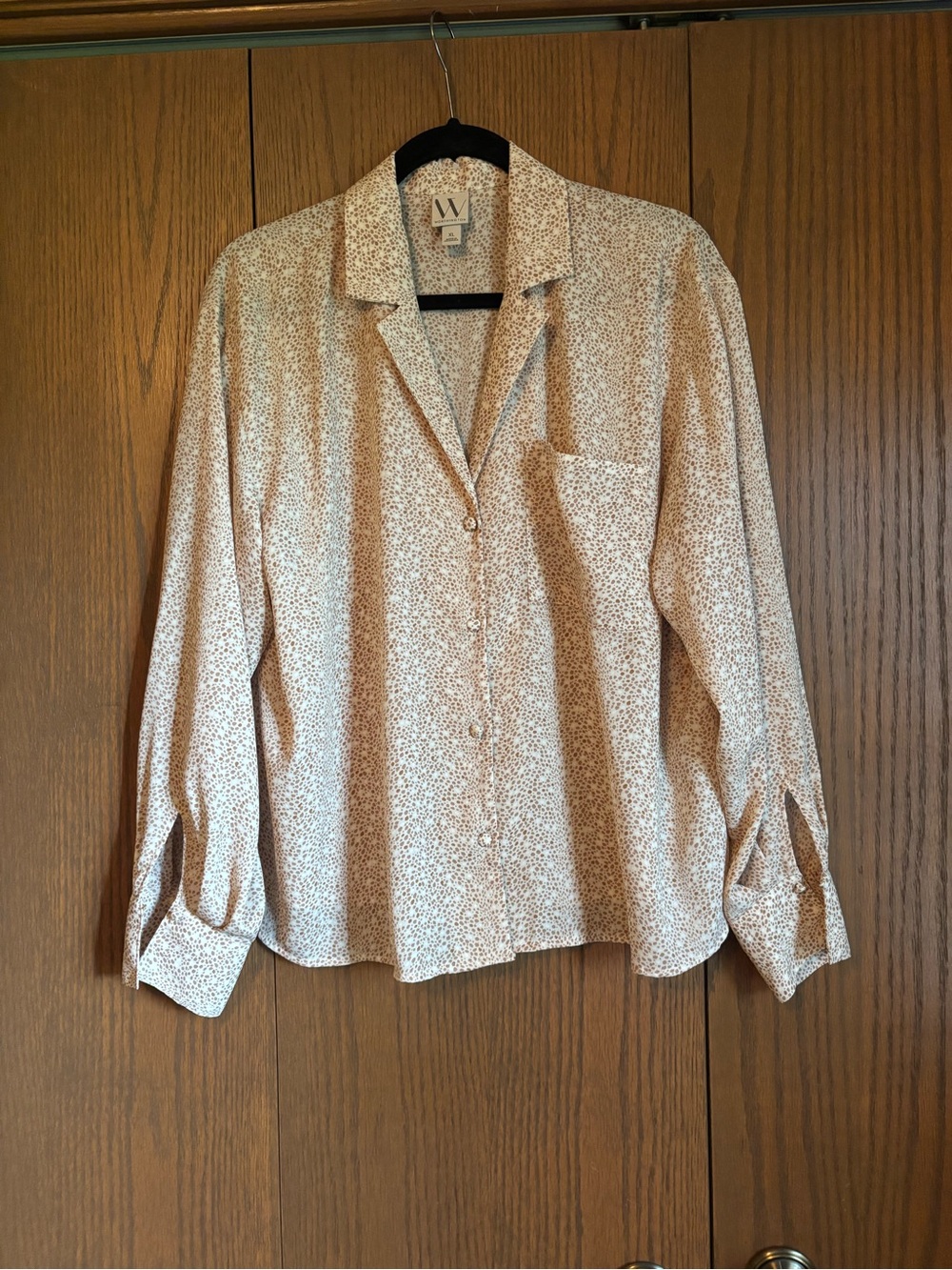 Worthington Cream Microprint Button-Down Shirt